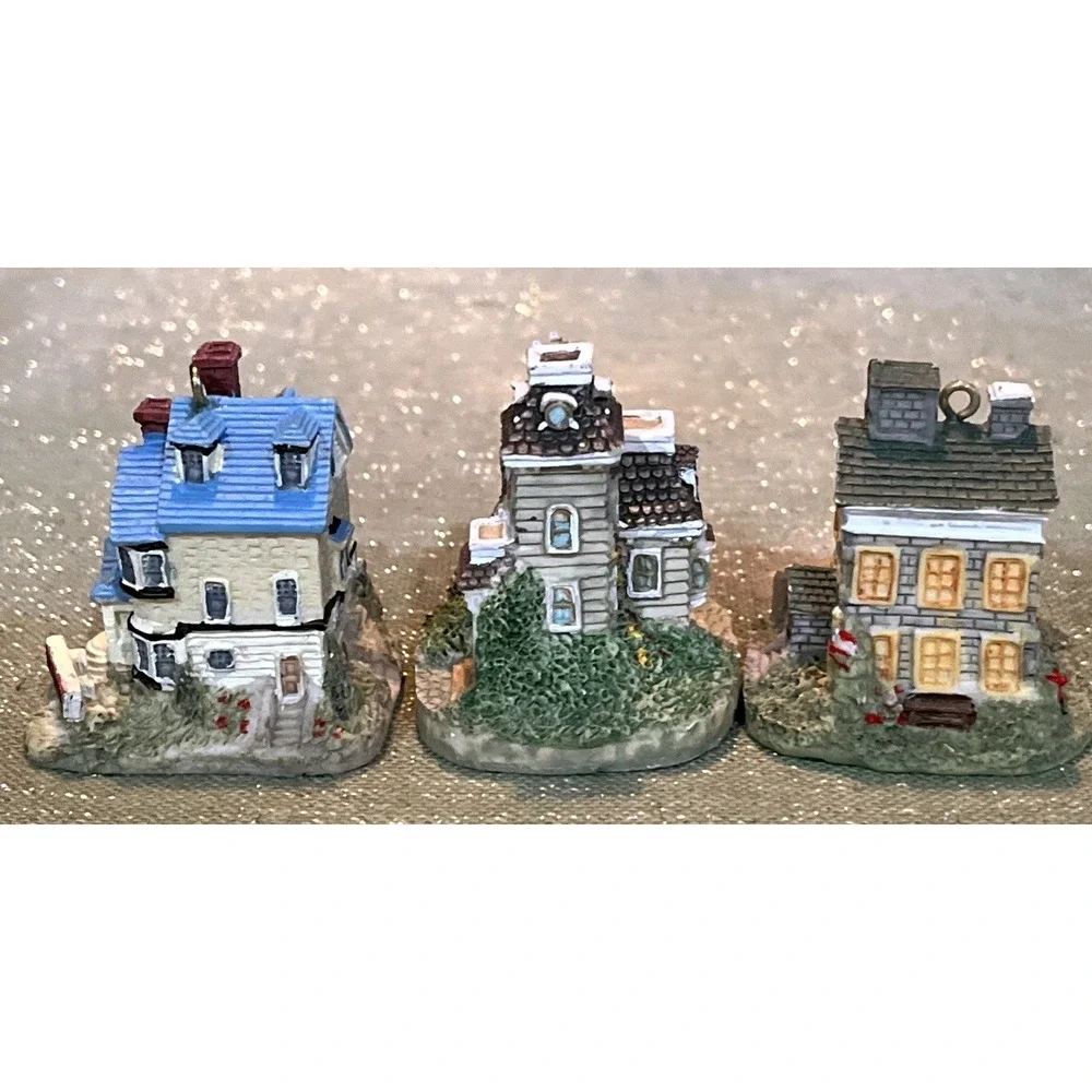 Liberty Falls Lot Of 3 Ornaments~Clemens School~Dubois Mansion~Dr Steven's~90s